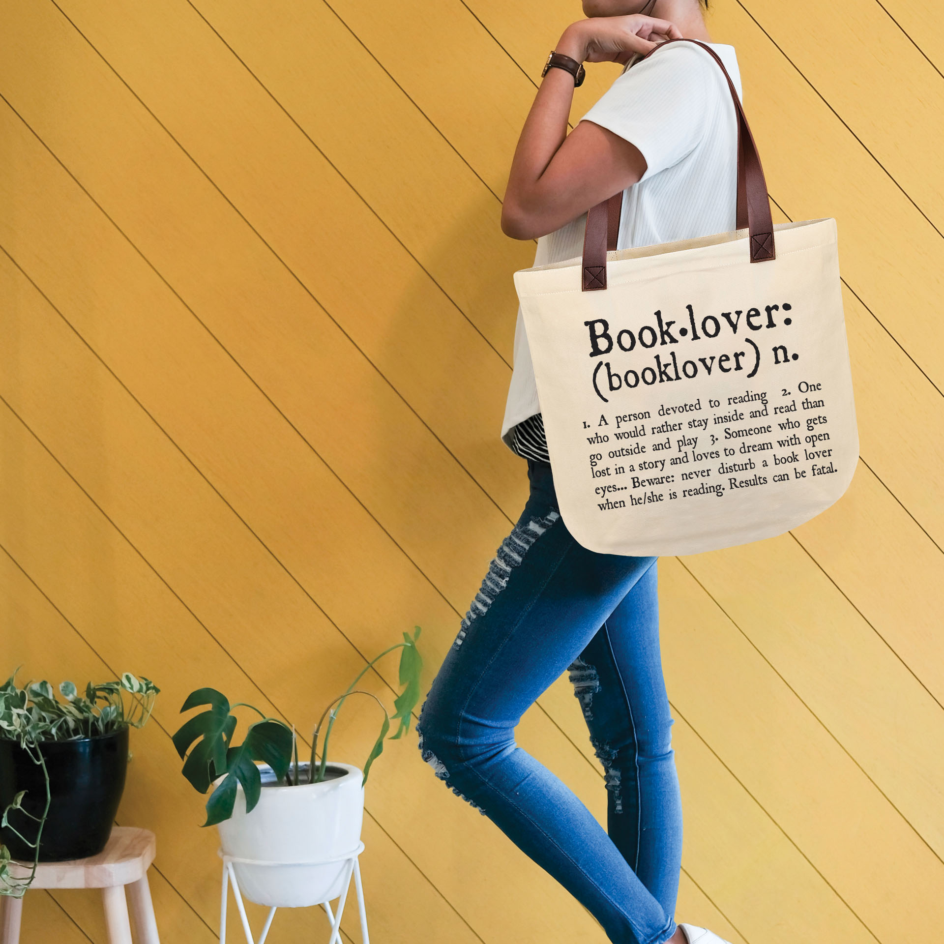 Booklovers Canvas Shopping Bag